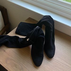 Steve Madden Black blocked heel over the knee boot